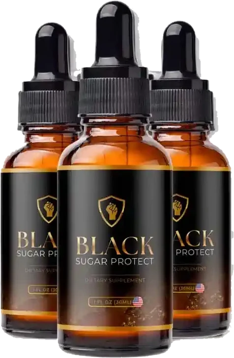 Three bottles of Black Sugar Protect liquid dietary supplement